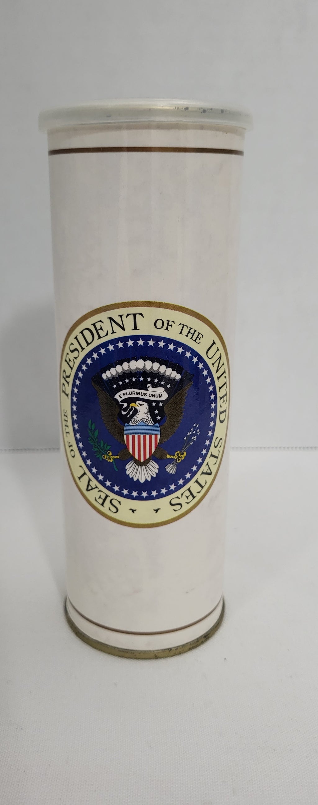 Authentic Bill Clinton White House Presidential Seal Cigar Canister.