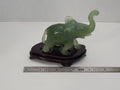 Beautiful Hand-Carved Green Jade Elephant Figurine.