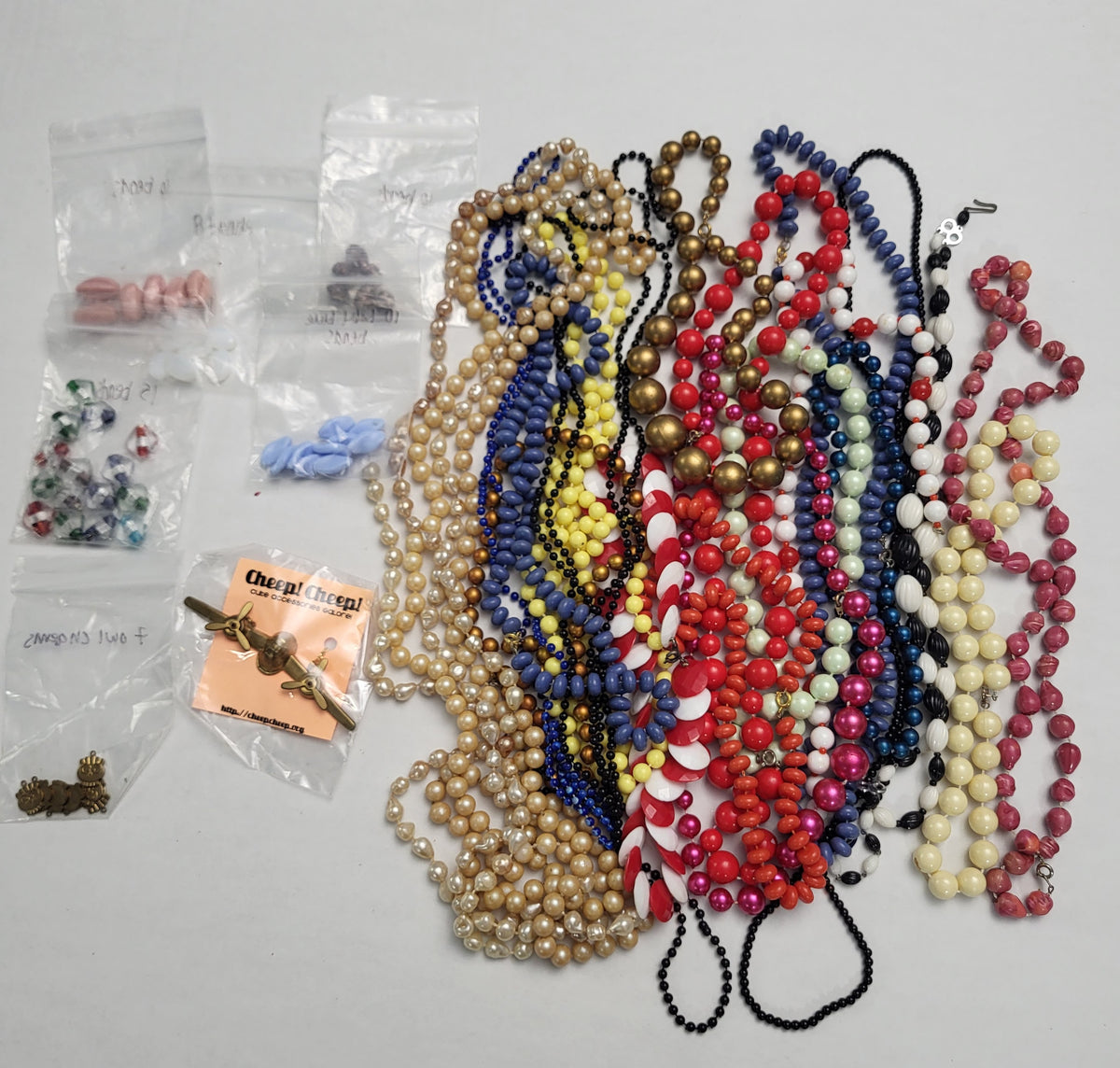 Vintage Crafting Bead Lot Mixed Colors and Styles